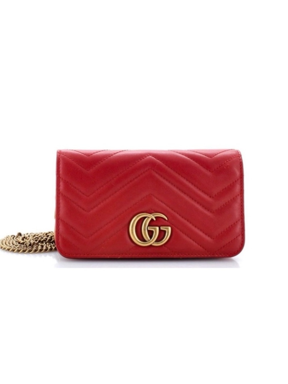 Gucci Red Quilted Leather Crossbody with Gold GG